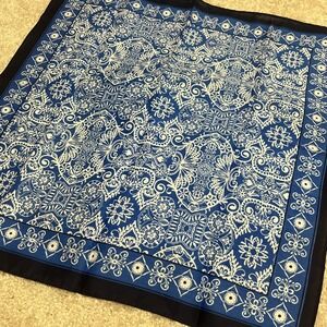 NOS Bandana Lot Of 8 Elephant Trunk Up Cotton  RN13962 Indian Blue Pattern 22x22